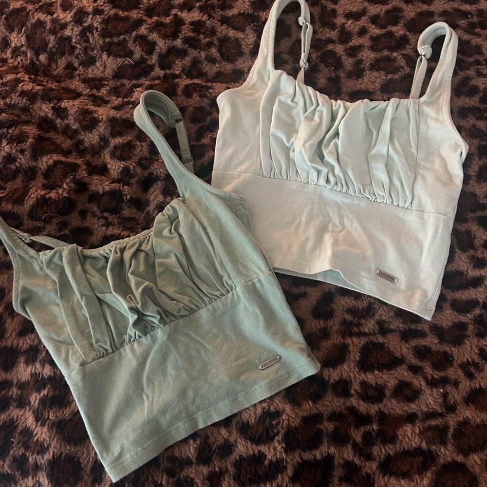 Hollister Sage Green Ruched Tank